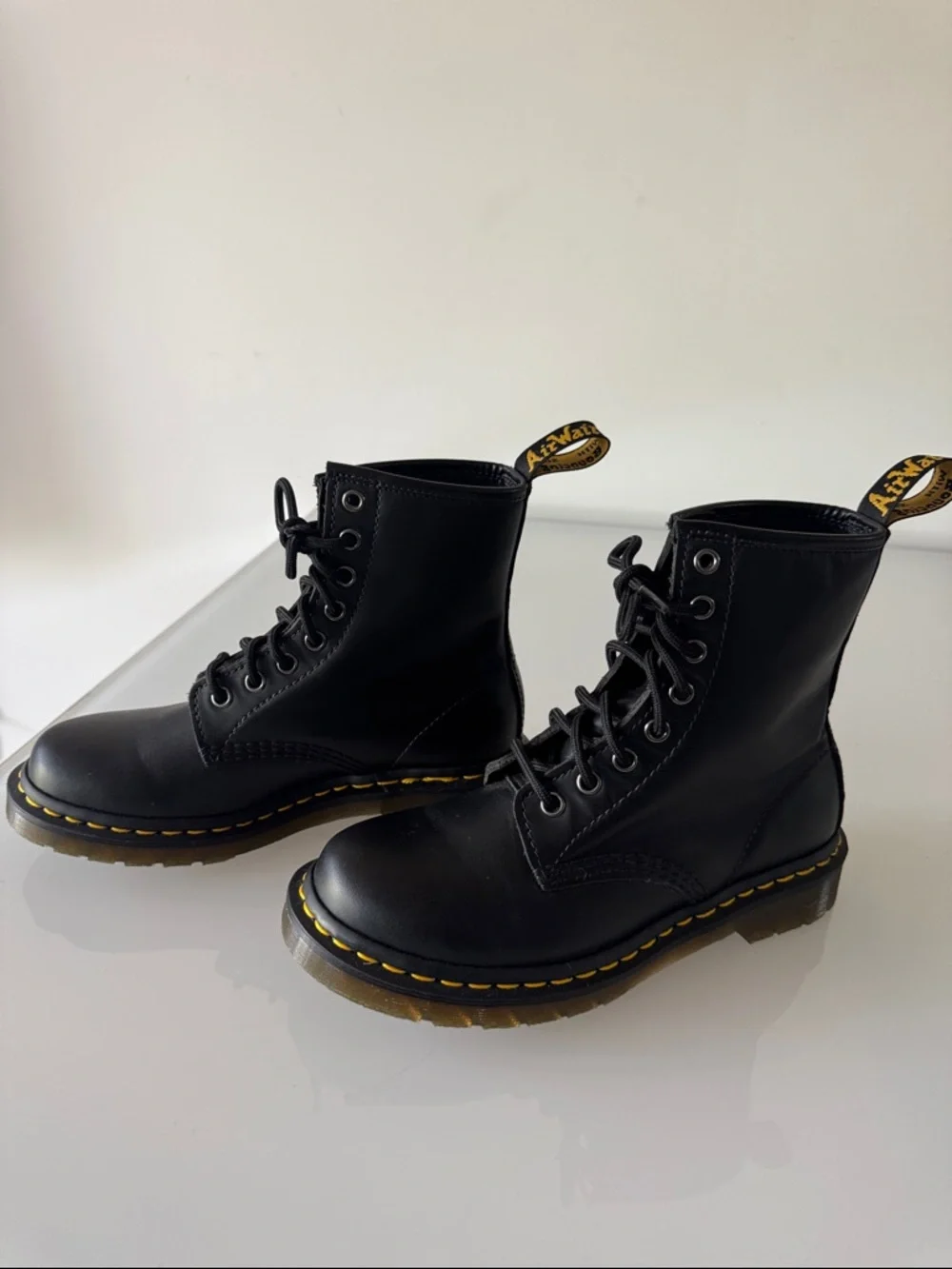 Dr. Martens 1460 Lace Up Boots Black Smooth Leather Size 6 - Picture 8 of 13